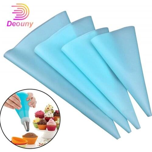 DEOUNY 4 Pcs/Set Piping Bag Confectionery Pastry Cream Bags Kitchen Accessories EVA Silicone Cake Decorative Baking Tools Hot