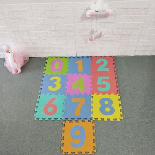 10Pcs Creative animal Number Pattern Foam Puzzle Kids Rug Carpet Split Joint EVA baby Play Mat Indoor Soft activity Puzzle Mats