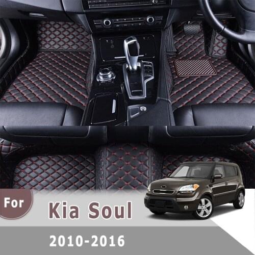RHD Carpets For Kia Soul 2016 2015 2014 2013 2012 2011 2010 Car Floor Mats Artificial Leather Rugs Custom Interior Accessories