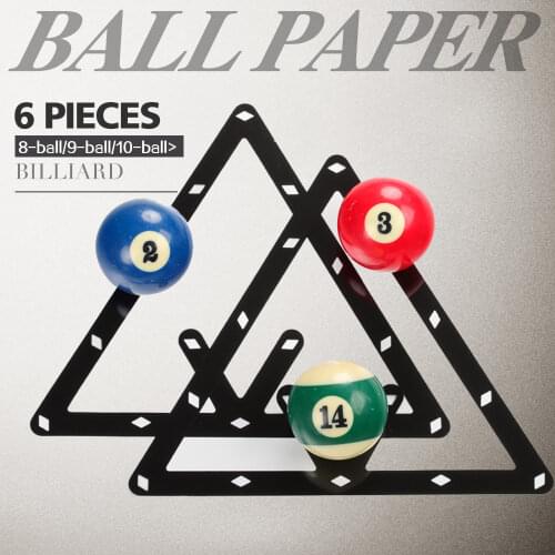 Hot Selling Billiard Pendulum Stickers Accessories 6pcs Kick-off Film Billiard Magic Rack Ball Holder Sheet For 8 910 Ball Paper