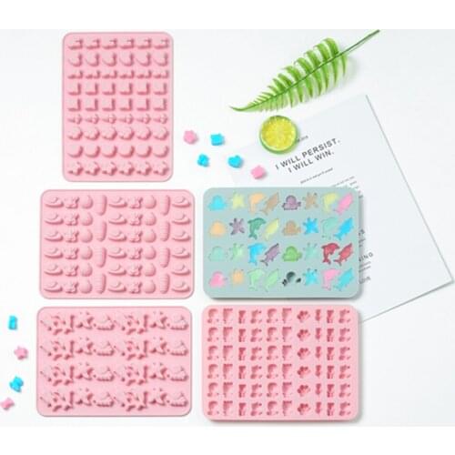 Cute Silicone Gummy Candy Molds Sugarcraft Chocolate Bunny Geometry Animal Sea Fruit Ice Cube Moulds