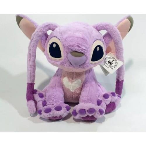 Original Disney Movie Lilo & Stitch Characters Stitch Girlfriend Purple AngelPlush Toys 32cm Stuffed Doll Gifts For Children