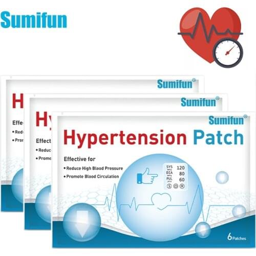 Sumifun 12Pcs New Hypertension Patch Chinese Herbal Lower Blood Pressure Reduce Control High Blood Pressure Plaster Health Care
