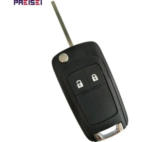 PREISEI 5PCS/Lot 2 Buttons Car Remote Flip Key Case For Opel Astra Vauxhall Vectra Insignia Key Fob Replacements