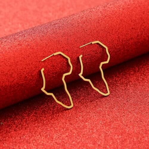 African Map Earrings Africa Ornaments Traditional Ethnic Hyperbole Christmas Gift