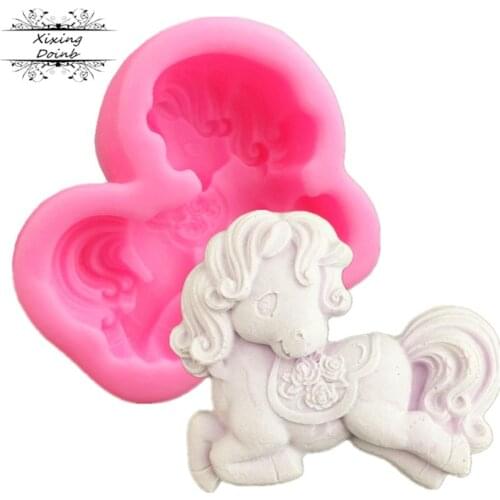 Xixing Cute horse shape soap silicone mold soft candy cake mold Chocolate Candy Mold DIY decoration baking Tool kitchen supplies