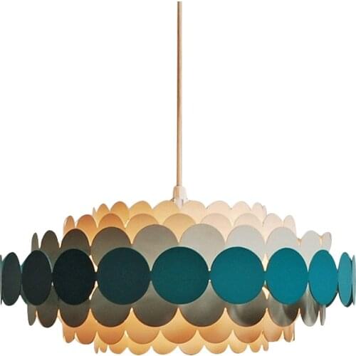 Modern blue/red/black LED chandelier Iron art round hotel living room fixtures dining room hanging lights bedroom pendant lamps