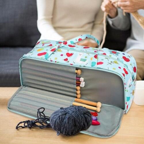 Yarn Knitting Tote Bag Knitting Woolen Yarn Storage Bag Knitting Needles Supplies Storage Organizer Bag For Avid Knitter Gifts