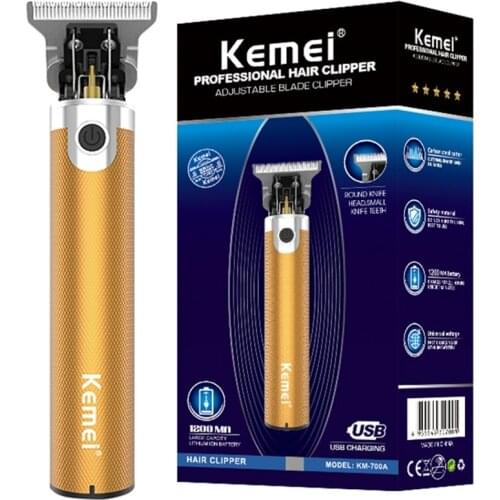 Original rechargeable blade can be zero gapped kemei hair trimmer for men electric beard hair clipper aviation aluminum shell