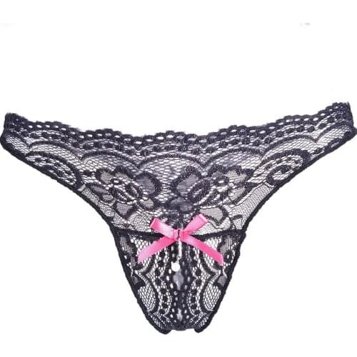 Sex Panties Perspective Lace Decoration Fancy Open Crotch Small Panties Female Erotic Panties with a hole Sexy Women Knickers