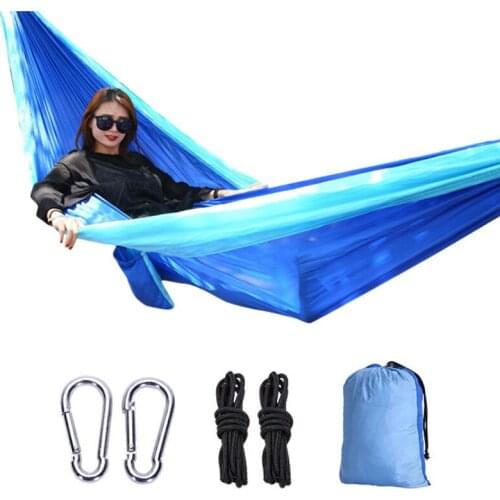 Outdoor tent hammock umbrella cloth encryption mesh double hammock ultralight nylon camping aerial hammock