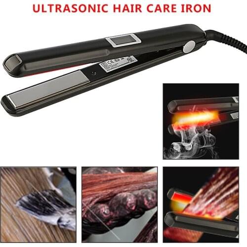 Ultrasonic Infrared Hair Care Iron Recovers Damaged Hair Treatment Styler LCD Display Cold Iron Straightener