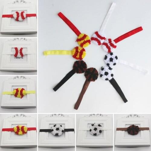 1pcs 2.5" Chiffon Rosette Ball Headband, Soccer Basketaball Baseball Softball Flower Headband for Baby Girls Hair Accessories