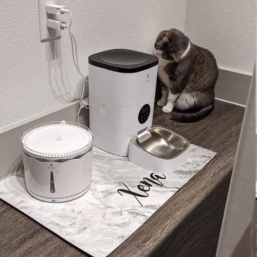 Customize Name Waterproof Pet Mat Pet Placemat Dog And Cat Drinking Mat Feeding Mat Leather PU Material Exclusive Pet Placemat