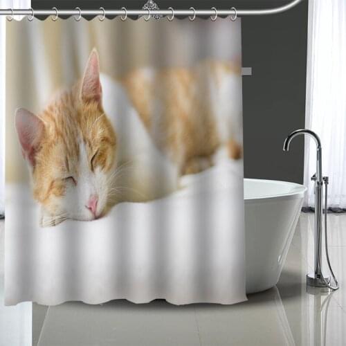 Custom cat Shower Curtain Modern Fabric Bath Curtains Home Decor Curtains More Size Custom Your image