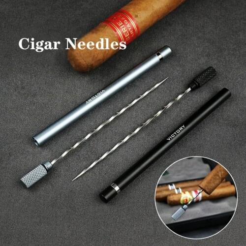 1Pcs Cigar Needles Outdoor Travel Stainless Steel Portable Cigar Puncher Needle Drill Loose Cigar Accessories Smoking Tools