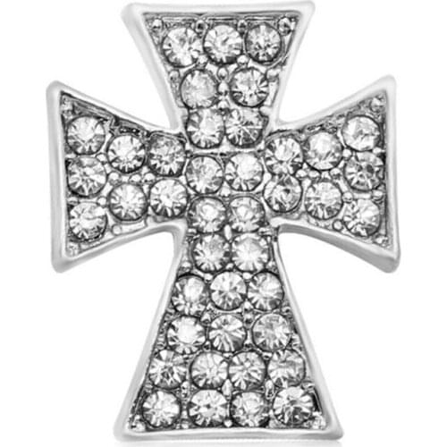 10PCS Vintage Religious Faith Snap Jewelry Button Beads of Charm Bracelets Femme Rhinestone Cross 18MM Snap Jewelry