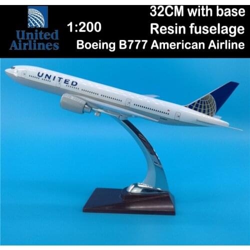 32CM Boeing B777 USA American UNITED Airlines Airways Airplane Model Toys Aircraft Diecast Alloy Airliner Plane Gifts for Kids