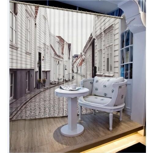 3d Curtains Classic Home Decor custom curtain Photo Customize size 3D building modern home decor 3d Curtains