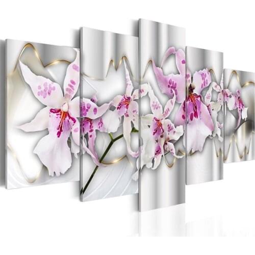 5 pieces 5d diamond painting rhinestone of painting diamond embroidery lily flower full round diamond mosaic Cross stitch kit