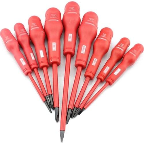 9Pc Electrician Professional Insulation Screwdriver Set 1000V Cross Slotted Magnetic Screw Driver Phillips Insulated Screwdriver