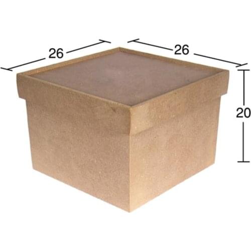 KU213 Large Square Storage Container, Can Be Painted Mdf Box
