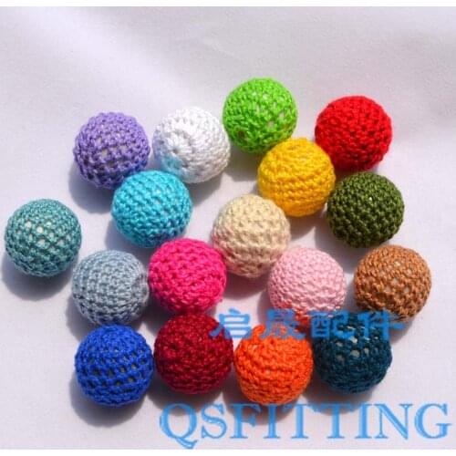 Supply DIY fashion jewelry Accessory,new style,Bead Wrapped In Wool,20MM Round Beads,mix color