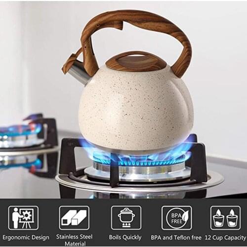 Stainless Steel Whistling Tea Kettle Food Grade-Teapot For Make Tea Boil Water Compatible Gas Stoves Induction Cookers