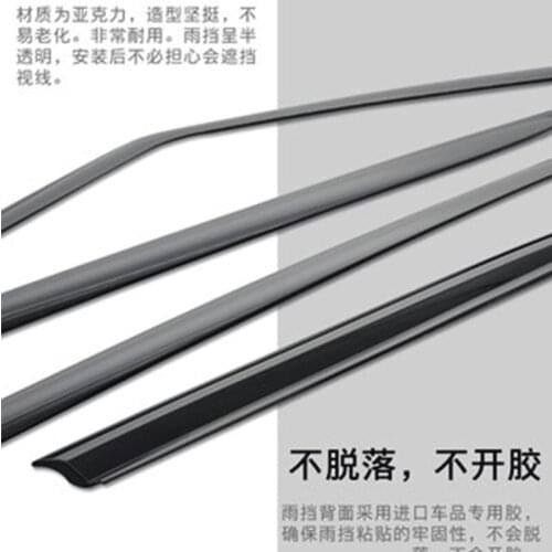 Side Window Deflector For Jeep Renegade Chrome /Acrylic Sun Rain Deflector Weather Shield Car Accessories 2016-2021