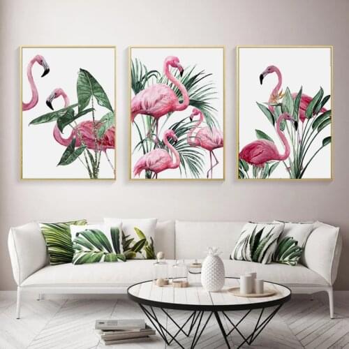 Nordic Living Room Decoration Canvas Painting Flamingos Hotel House Decoration Hanging Painting Posters and Prints Animal Print