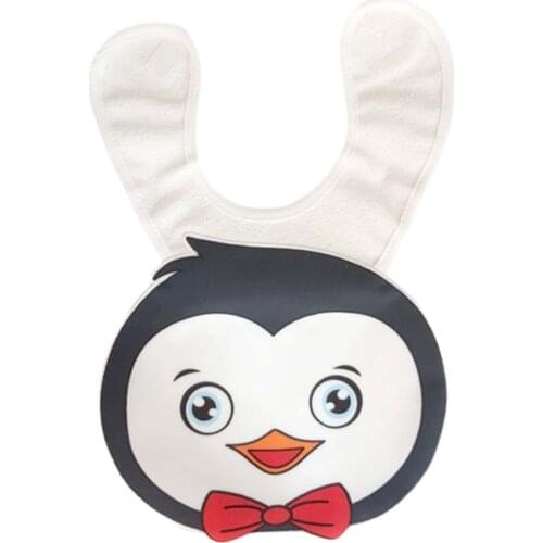 Penguin Pattern Waterproof Baby Apron Baby Bibs Feeding Baby Saliva Towel Newborn Cartoon Aprons Baby Bibs Adjustable Different