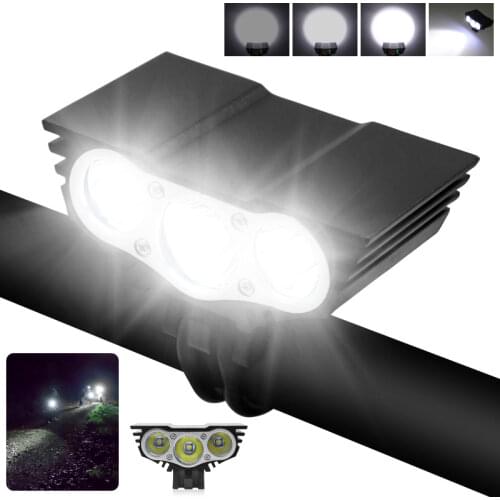 WasaFire 3*T6 LED Bike Front Light Headlamp 6000LM 4 Modes Waterproof Bicycle Head Lights Night Safety Cycling Lamp Headlight