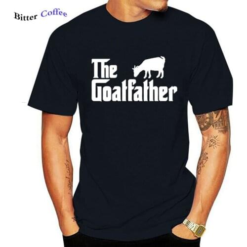 Funny The Goatfather Mens Graphic Summer Fashion New Cotton Short Sleeve Goat Lover Farm T Shirts O-Neck Harajuku T-shirt