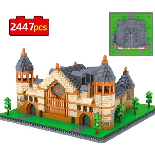2447pcs World Famous Architecture Model Building Blocks University School Mini Diamond Blocks Bricks Educational Toys for Child