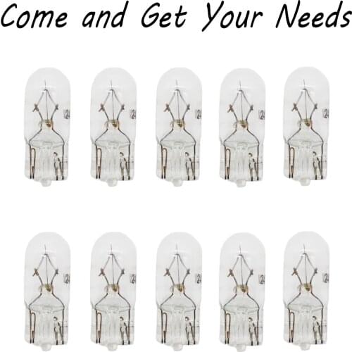 Hiz 10Pcs 12V 5W T10 W5W Warm White auto lamp bulbs extra-long lifespan Single lamp Instrument light Clearance Lamp