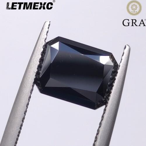 Letmexc Black Moissanite Loose Gemstone Octagon Radiant Cut VVS1 Top Quality with Certificate