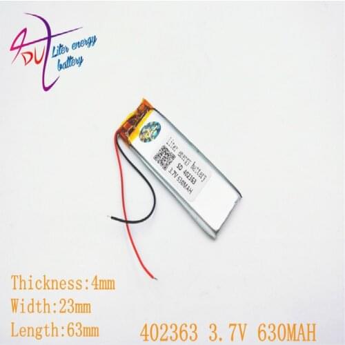 3.7V 630mAh 402565 402363 Liter energy Lithium Polymer li ion Rechargeable Battery cells For Mp3 MP4 MP5 GPS mobile bluetooth