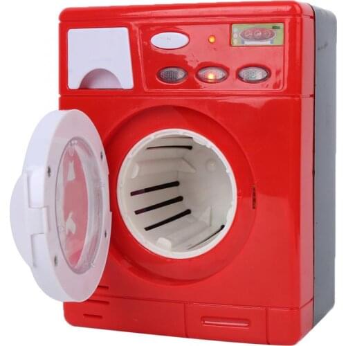 Mini Simulation Washing Machine Children Appliance Electric Washing Machine Toys Gift for Children Makeup Brush Cleaning Washing