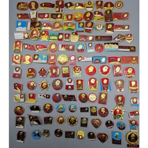 Set 120 PCS Chairman Maos Badges Brassieres and Commemorative Medallions China Mao Zedong Souvenir Badge Gift