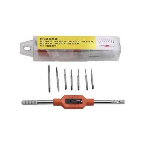 8Pc Mini Screw Tap Set High Speed Steel Tap and Screw Die Suite Metric Thread Tap Suit