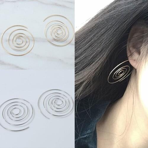 New round ring multi-layer earrings punk nightclub earrings round simple style fashion jewelry female models elegant big earring