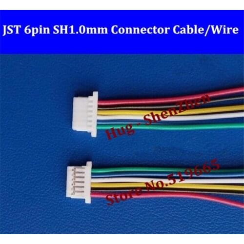Wholesale 500pcs Micro JST SH 1.0mm Pitch 6-Pin Female Connector with Wire jst 6pin connector free shipping