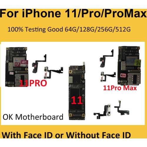 Unlocked Logic Board Free iCloud For iPhone 11 Pro Max Working Motherboard 64GB 256GB 128G Update Cellular Support iOS Board
