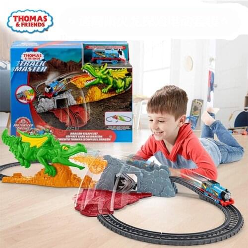 Original thomas and friends electric locomotive track master series escape fire breathing dragon adventure toy for children gift