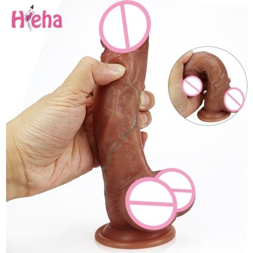 Sexy Realistic Dildo Skin Feeling Huge Penis Female Masturbator Soft Silicone Big Dick Suction Cup Dildos for Women Anal Plug