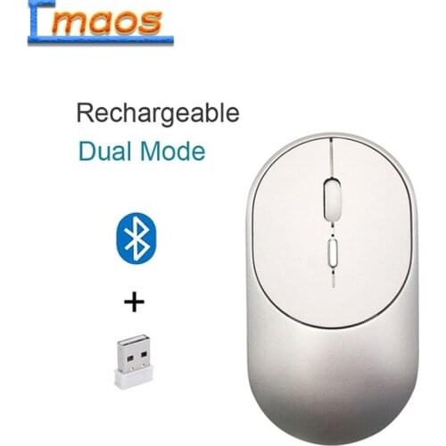 2.4G Wireless Rechargeable Mouse Dual Mode Bluetooth 5.1 Mouse Optical USB Gaming Computer Portable Mouse for Mac Ipad PC