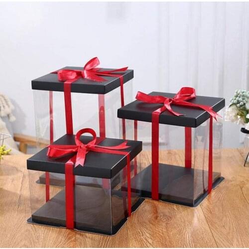 Transparent Packaging Box 3sizes Gift Box Use For Flowers Bear Gift Case Foam Flowers For Choose Valentine Christmas Decoration