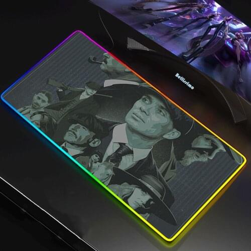 LED Peaky Blinders RGB Gaming Mouse Pad Mousepad Large Cool Mause Pad Keyboard Desk Carpet Game Rubber No-slip Mouse Mat Gamer