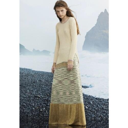 Italy Boho Metallic Lurex Knit Crochet Tank Top/Full Skirt/Wide-Leg Flare Pants Set Weave Stripe Patchwork Vacay Maxi Dress Gown