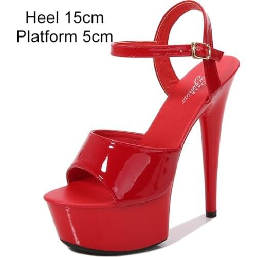 Peep Toe Ankle Buckle Rome Sandals Women Concise Solid PU Fine heel Sandals Platform Super High Heels Fashion Shoes Party Woman
